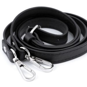 PASEK REGULOWANY Z KLAMERKĄ - CZARNY- SREBRNE