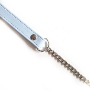 PASEK Z EKOSKÓRY Z ŁAŃCUSZKIEM - BŁĘKITNY - RÓŻNE OKUCIA