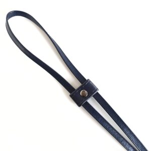 ŚCIĄGACZ DO TOREBKI Z EKOSKÓRY - GRANATOWY - CZARNE