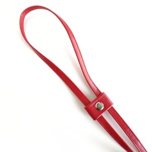 ŚCIĄGACZ DO TOREBKI Z EKOSKÓRY - CZERWONY - SREBRNE