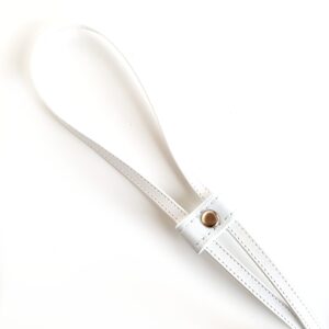 ŚCIĄGACZ DO TOREBKI Z EKOSKÓRY - BIAŁY - ZŁOTO RÓŻOWE