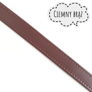 PASEK Z EKOSKÓRY - 19 MM - 10 CM - CIEMNY BRĄZ