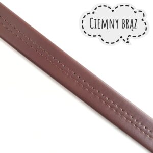 PASEK Z EKOSKÓRY - 21 MM - 10 CM - CIEMNY BRAZ