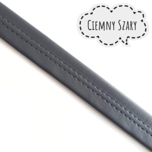PASEK Z EKOSKÓRY - 21 MM - 10 CM - CIEMNY SZARY