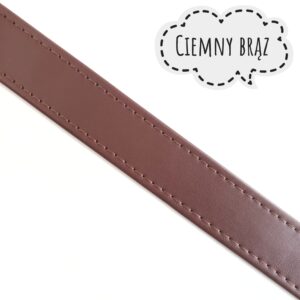 PASEK Z EKOSKÓRY - 25 MM - 10 CM - CIEMNY BRĄZ