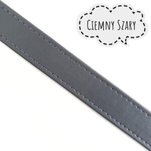 PASEK Z EKOSKÓRY - 25 MM - 10 CM - CIEMNY SZARY