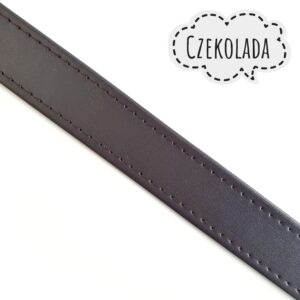 PASEK Z EKOSKÓRY - 25 MM - 10 CM - GORZKA CZEKOLADA