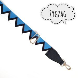 KOLOROWY PASEK REGULOWANY DO TOREBKI - ZYGZAG - NIEBIESKI