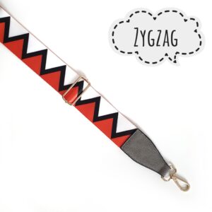 KOLOROWY PASEK REGULOWANY DO TOREBKI - ZYGZAG - POMARAŃCZOWY
