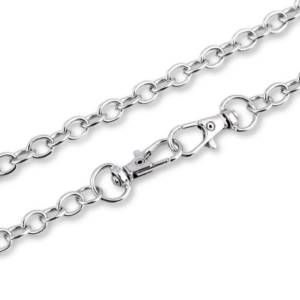 ŁAŃCUCH Z KARABIŃCZYKAMI - OZDOBNY - SREBRNY 120 CM