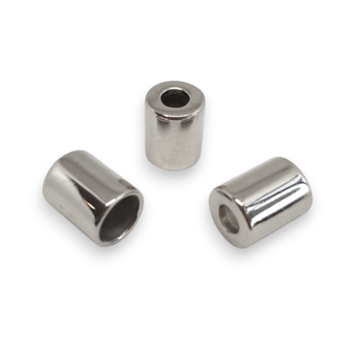 KOŃCÓWKA SZNURKA - WALEC - SREBRNA