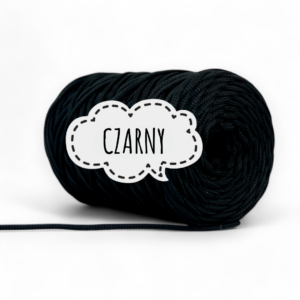 SZNUREK POLIESTROWY PŁASKI 5MM PIMOtki - CZARNY