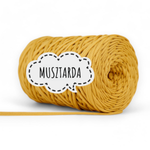 SZNUREK POLIESTROWY PŁASKI 5MM PIMOtki - MUSZTARDA