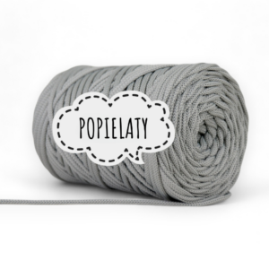 SZNUREK POLIESTROWY PŁASKI 5MM PIMOtki - POPIELATY