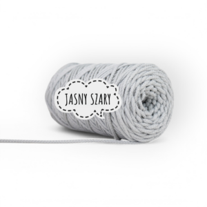 SZNUREK POLIESTROWY OKRĄGŁY 3MM PIMOtki - JASNY SZARY