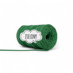 SZNUREK POLIESTROWY PŁASKI 3MM PIMOtki – ZIELONY