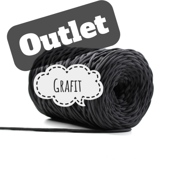 OUTLET - SZNUREK PŁASKI 3MM - GRAFIT