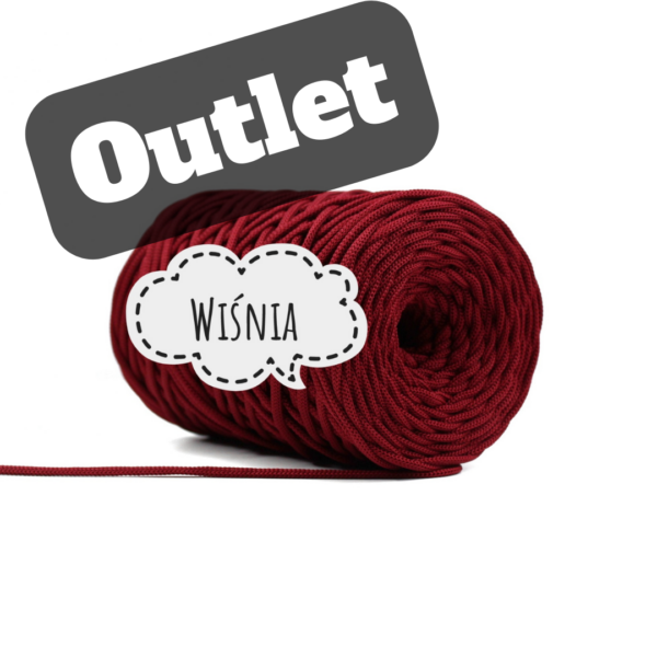 OUTLET - SZNUREK PŁASKI 3MM - WIŚNIA