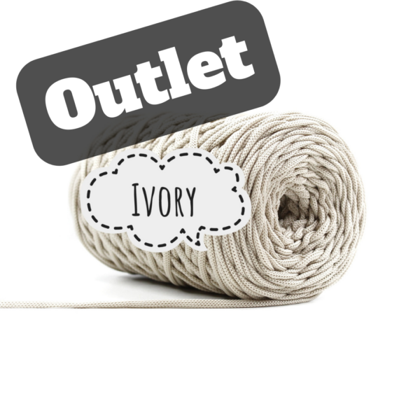 OUTLET - SZNUREK PŁASKI 3MM - IVORY