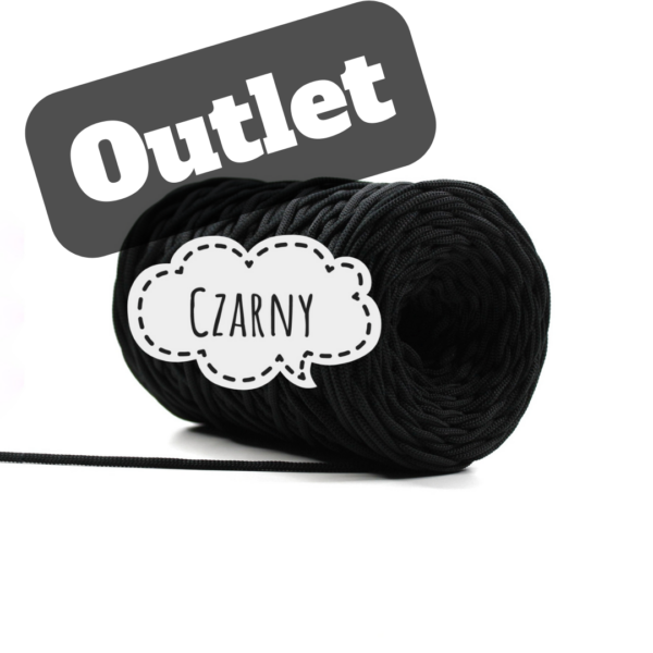 OUTLET - SZNUREK PŁASKI 3MM - CZARNY