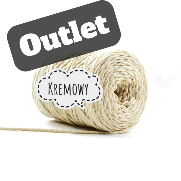 OUTLET - SZNUREK PŁASKI 3MM - KREMOWY