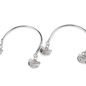 USZY METALOWE DO TOREBKI Z KOŃCÓWKAMI NA ZĄBKI - KOMPLET - SREBRNE