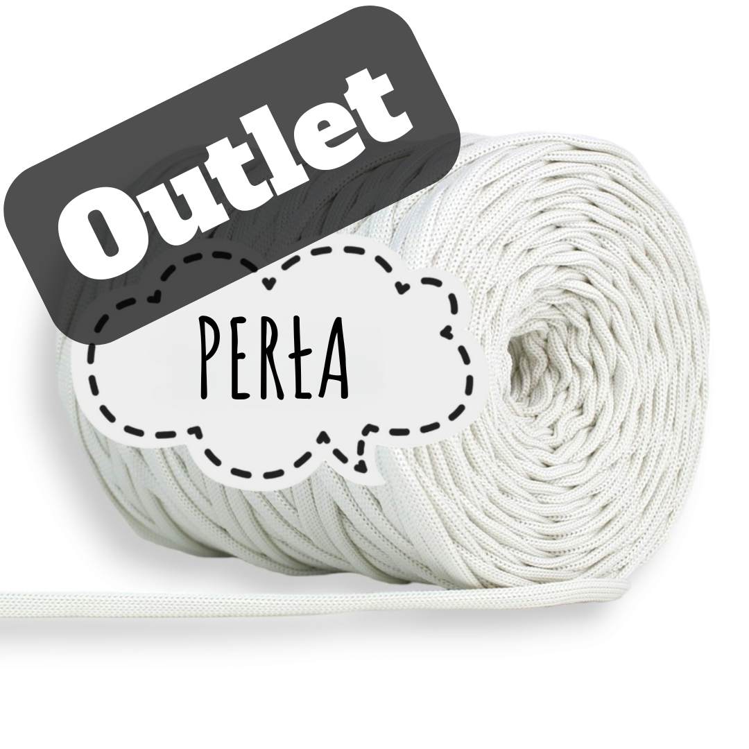 OUTLET - SZNUREK PŁASKI 8MM - PERŁA