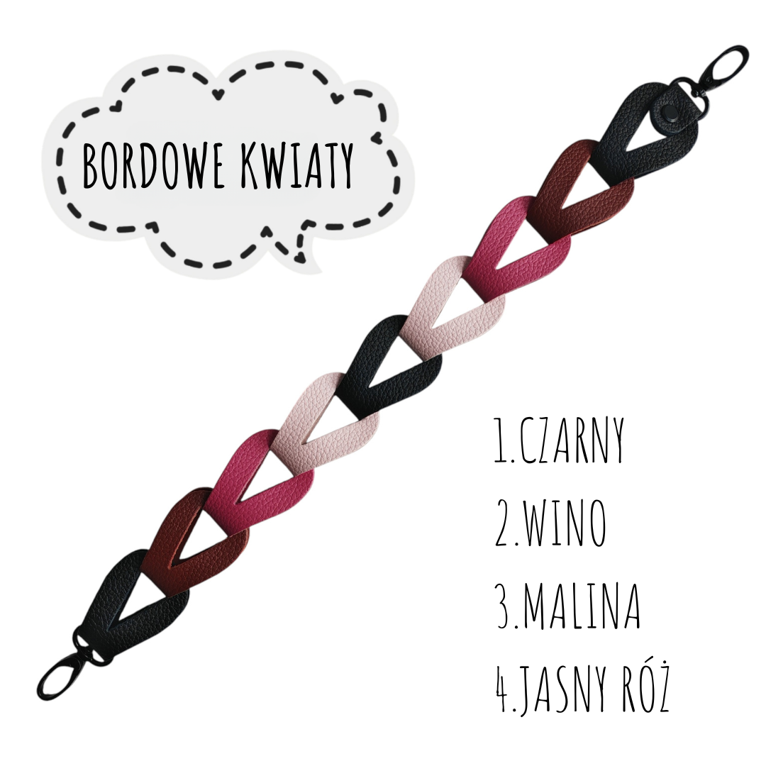 PASEK PLECIONY - BORDOWE KWIATY