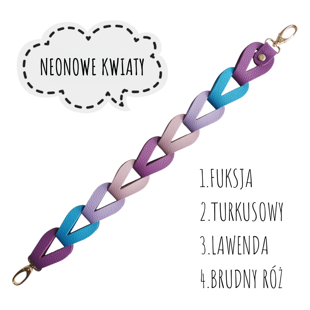 PASEK PLECIONY - NEONOWE KWIATY
