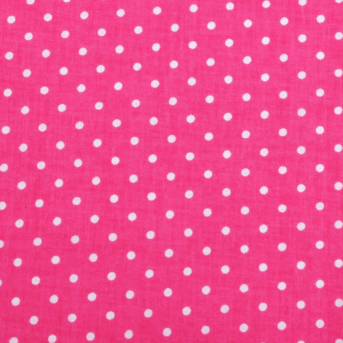 TKANINA NA PODSZEWKĘ - 50X80 CM - BIAŁE KROPKI NA RÓŻOWYM