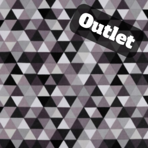 OUTLET - TKANINA NA PODSZEWKĘ - 50X80 CM - TRÓJKĄTY SZARO-CZARNE