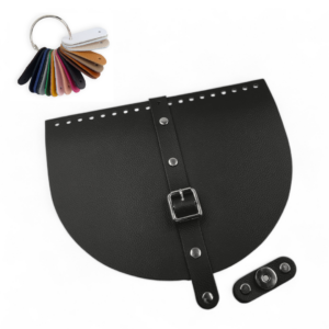 KLAPKA - 25x20CM - Z DŁUGIM PASKIEM I KLAMRĄ - SKÓRA NATURALNA