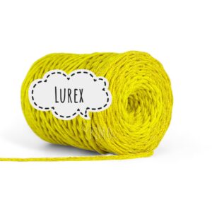 SZNUREK POLIESTROWY PIMOtki LUREX - CYTRYNA ZE ZŁOTĄ NITKĄ