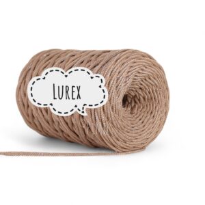 SZNUREK POLIESTROWY PIMOtki LUREX - CIASTECZKO ZE SREBRNĄ NITKĄ