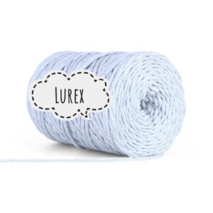 SZNUREK POLIESTROWY PIMOtki LUREX - LODOWY ZE SREBRNĄ NITKĄ