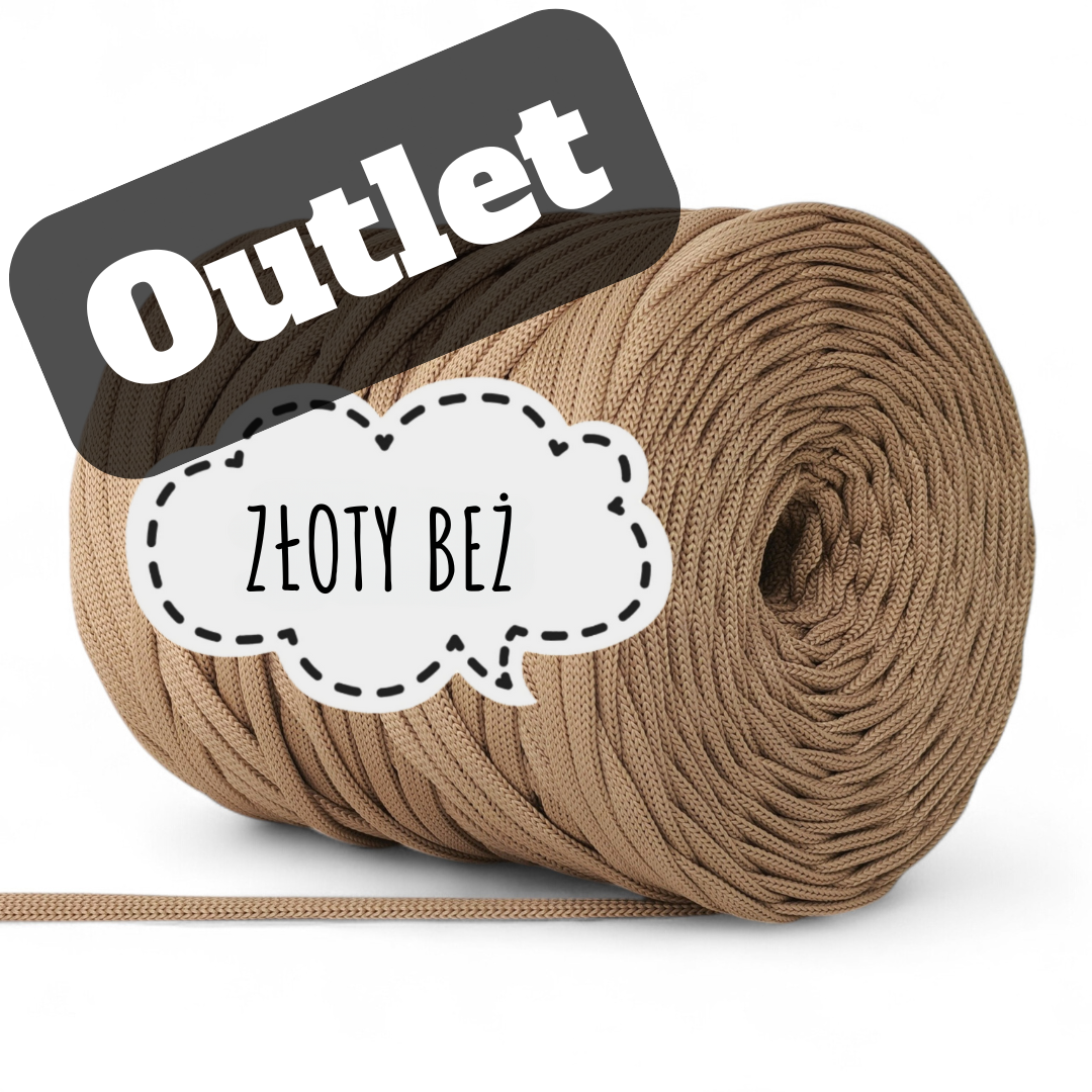 OUTLET – SZNUREK PŁASKI 8MM – ZŁOTY BEŻ