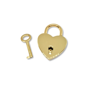 ZAPIĘCIE OZDOBNE - KŁÓDKA SERCE - ZŁOTO JASNE