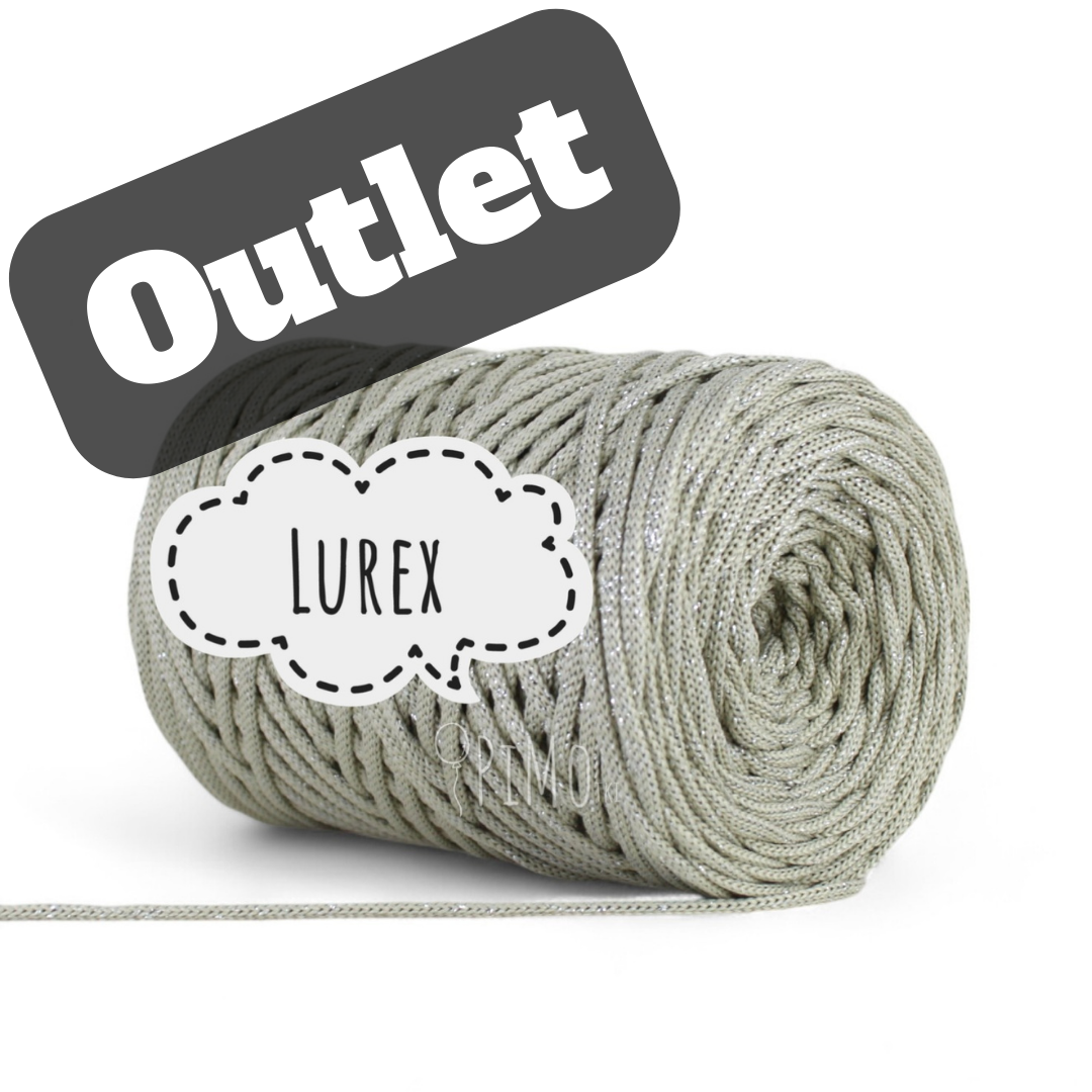 OUTLET - SZNUREK POLIESTROWY PIMOtki LUREX – IVORY ZE SREBRNĄ NITKĄ (2)