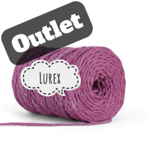 OUTLET - SZNUREK POLIESTROWY PIMOtki - JAGODOWY ZE SREBRNĄ NITKĄ