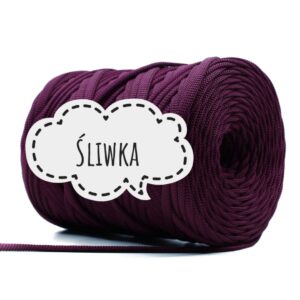 SZNUREK POLIESTROWY PŁASKI 8MM PIMOtki - ŚLIWKA