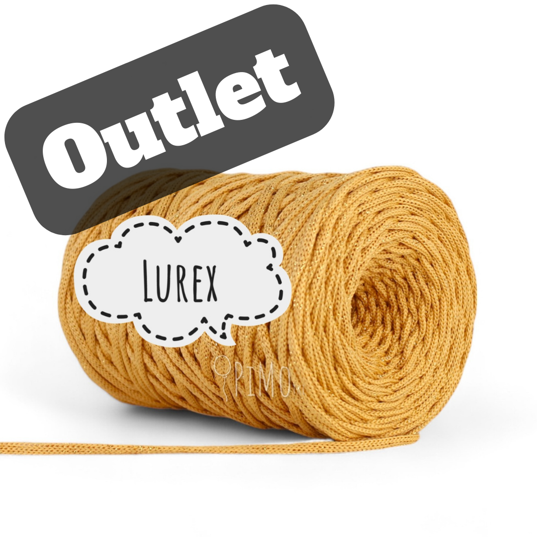 OUTLET - SZNUREK POLIESTROWY PIMOtki LUREX – BRZOSKIWINIA ZE ZŁOTĄ NITKĄ (49)