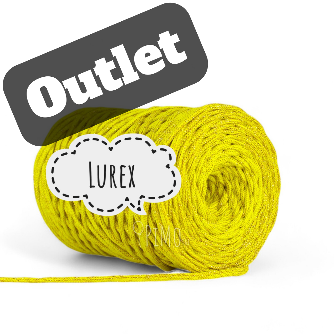 OUTLET - SZNUREK POLIESTROWY PIMOtki LUREX – CYTRYNA ZE ZŁOTĄ NITKĄ (44)