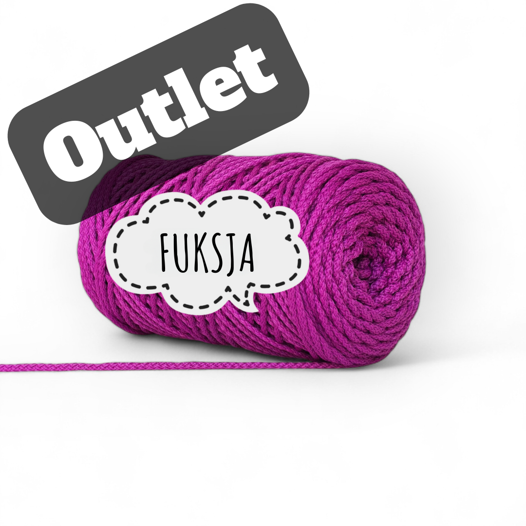 OUTLET - SZNUREK POLIESTROWY OKRĄGŁY 3MM PIMOtki – FUKSJA