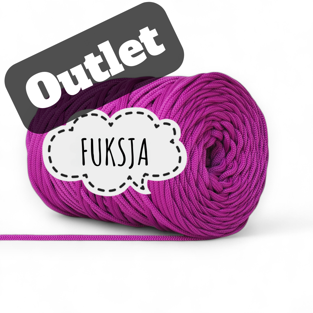OUTLET - SZNUREK POLIESTROWY PŁASKI 5MM PIMOtki – FUKSJA