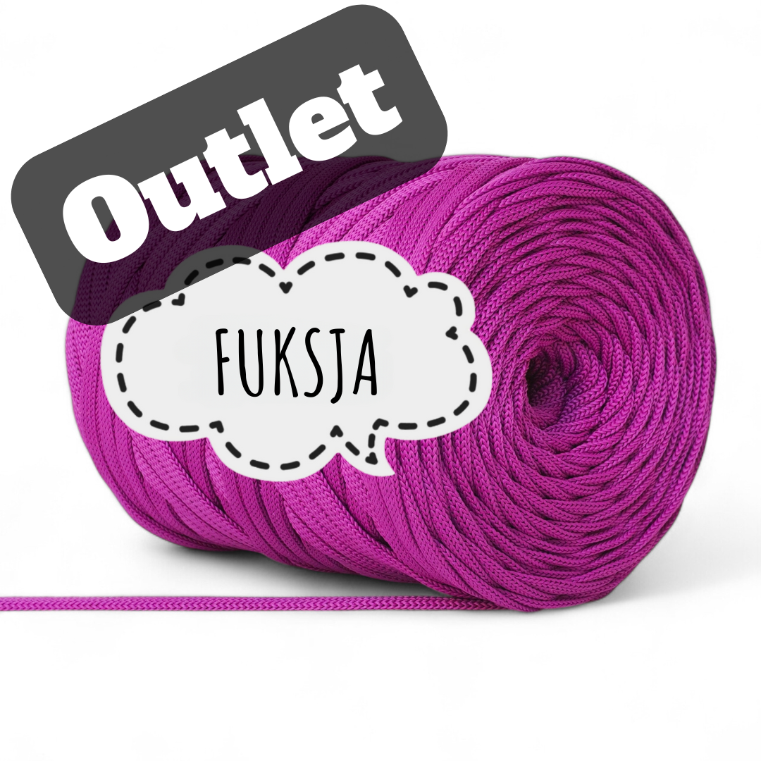 OUTLET - SZNUREK POLIESTROWY PŁASKI 8MM PIMOtki – FUKSJA
