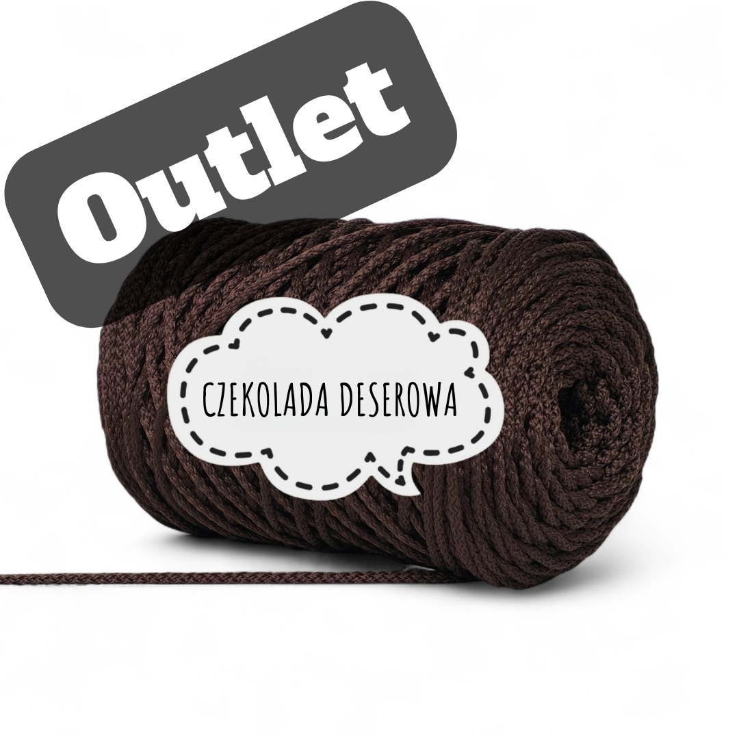 OUTLET - SZNUREK POLIESTROWY OKRĄGŁY 3MM PIMOtki – CZEKOLADA DESEROWA DO WYCZERPANIA ZAPASÓW