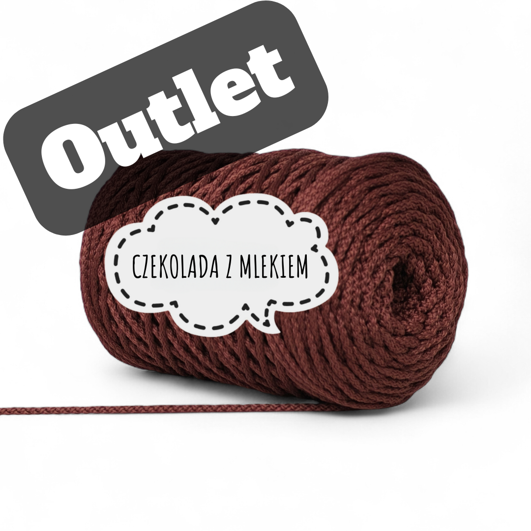 OUTLET - SZNUREK POLIESTROWY OKRĄGŁY 3MM PIMOtki – CZEKOLADA Z MLEKIEM DO WYCZERPANIA ZAPASÓW
