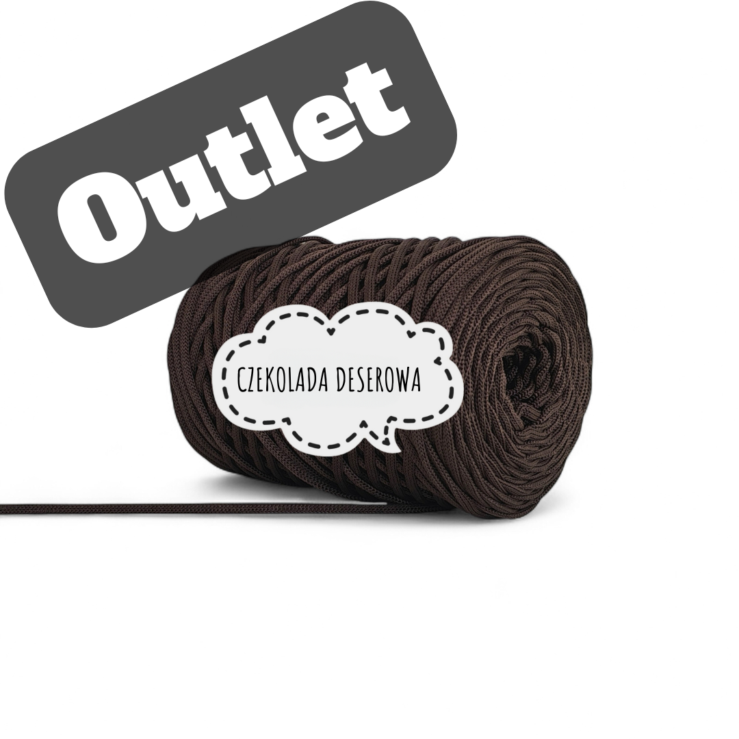 OUTLET - SZNUREK POLIESTROWY PŁASKI 3MM PIMOtki – CZEKOLADA DESEROWA EDYCJA LIMITOWANA