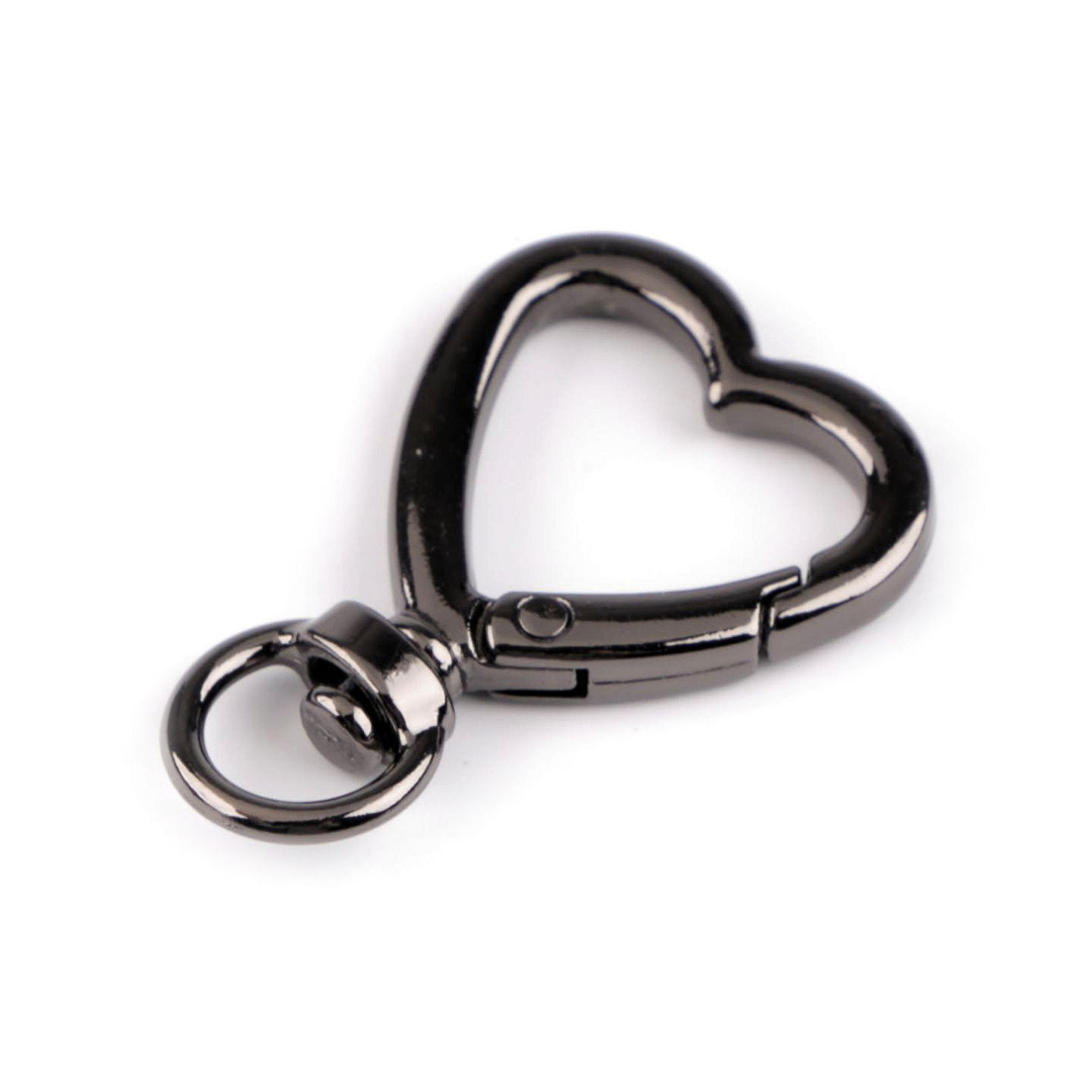 KARABIŃCZYK SERCE Z OBROTOWYM KÓŁKIEM – 10 MM – CZARNY POŁYSK (1)