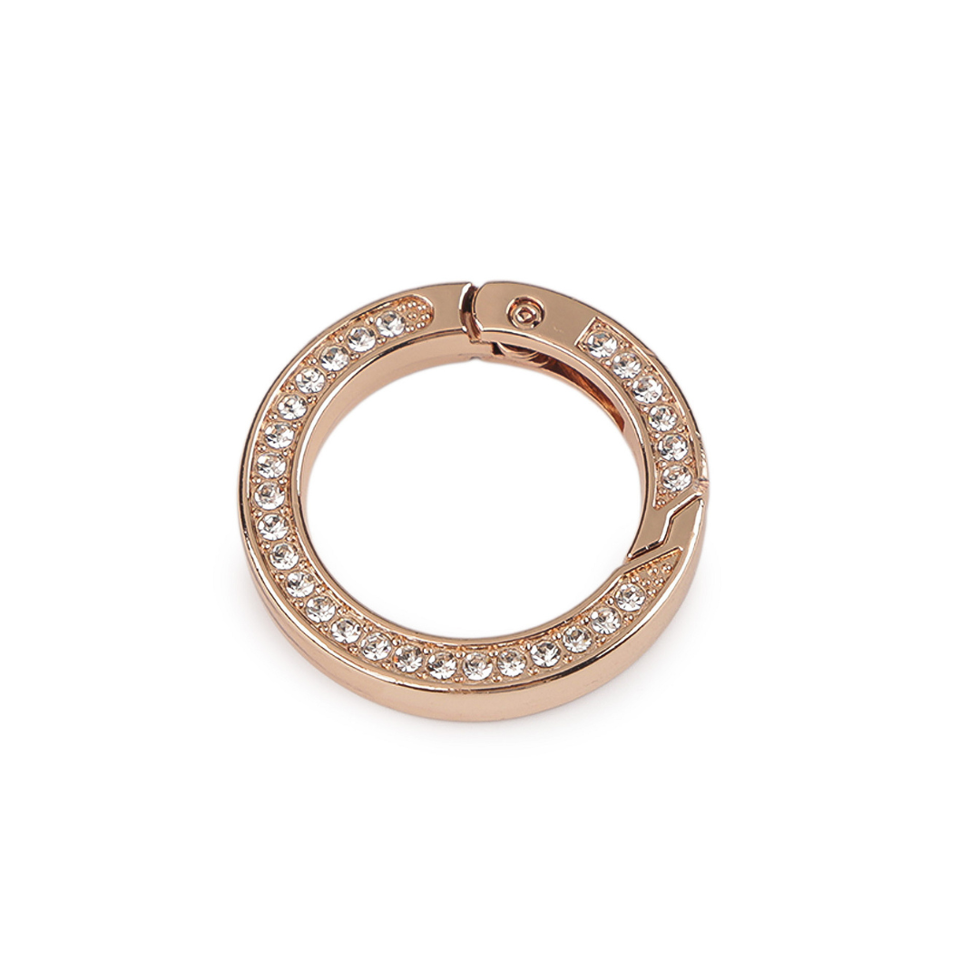 Karabińczyk okrągły z szlifowanymi kamyczkami - OTWIERANE - Złoto Klasyczne